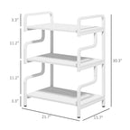 HOMCOM 3-Tier Printer Stand with Storage, Industrial Metal Printer Table for Home Office, Multi-purpose Rack Shelf