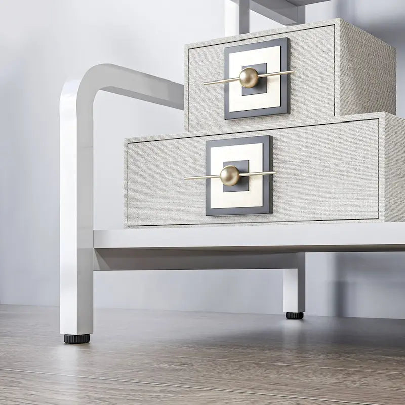 HOMCOM 3-Tier Printer Stand with Storage, Industrial Metal Printer Table for Home Office, Multi-purpose Rack Shelf