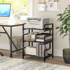 HOMCOM 3-Tier Printer Stand with Storage, Industrial Metal Printer Table for Home Office, Multi-purpose Rack Shelf