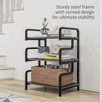 HOMCOM 3-Tier Printer Stand with Storage, Industrial Metal Printer Table for Home Office, Multi-purpose Rack Shelf