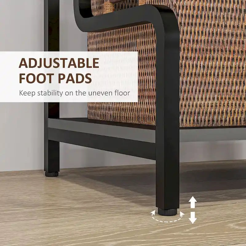 HOMCOM 3-Tier Printer Stand with Storage, Industrial Metal Printer Table for Home Office, Multi-purpose Rack Shelf