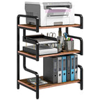 HOMCOM 3-Tier Printer Stand with Storage, Industrial Metal Printer Table for Home Office, Multi-purpose Rack Shelf
