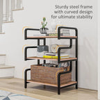 HOMCOM 3-Tier Printer Stand with Storage, Industrial Metal Printer Table for Home Office, Multi-purpose Rack Shelf