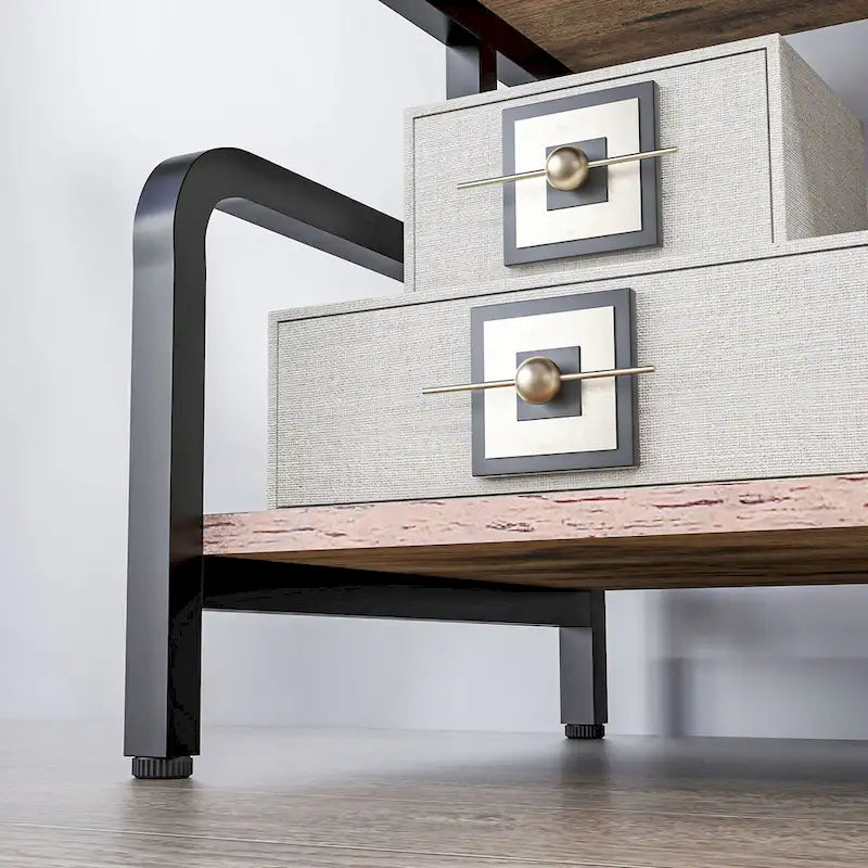 HOMCOM 3-Tier Printer Stand with Storage, Industrial Metal Printer Table for Home Office, Multi-purpose Rack Shelf