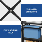 Moasis 3-Shelf Printer Stand with Storage, Rolling Printer Table Machine Cart Organizer with Wheels