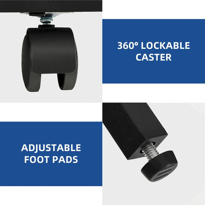 Moasis 3-Shelf Printer Stand with Storage, Rolling Printer Table Machine Cart Organizer with Wheels