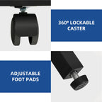 Moasis 3-Shelf Printer Stand with Storage, Rolling Printer Table Machine Cart Organizer with Wheels