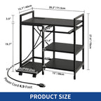 Moasis 3-Shelf Printer Stand with Storage, Rolling Printer Table Machine Cart Organizer with Wheels
