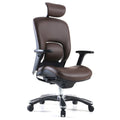 GM Seating Ergolux Genuine Leather Executive Office Chair with Lumbar Support