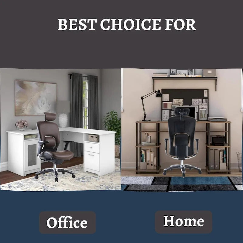 GM Seating Ergolux Genuine Leather Executive Office Chair with Lumbar Support