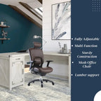 GM Seating Ergolux Genuine Leather Executive Office Chair with Lumbar Support