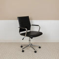 Mid-Back LeatherSoft Contemporary Ribbed Executive Swivel Office Chair