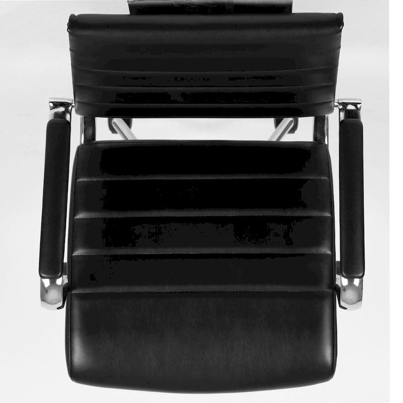 Mid-Back LeatherSoft Contemporary Ribbed Executive Swivel Office Chair