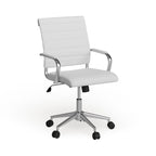 Mid-Back LeatherSoft Contemporary Ribbed Executive Swivel Office Chair