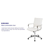 Mid-Back LeatherSoft Contemporary Ribbed Executive Swivel Office Chair