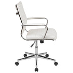 Mid-Back LeatherSoft Contemporary Ribbed Executive Swivel Office Chair