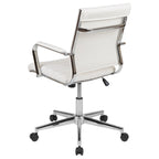 Mid-Back LeatherSoft Contemporary Ribbed Executive Swivel Office Chair