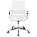 Mid-Back LeatherSoft Contemporary Ribbed Executive Swivel Office Chair