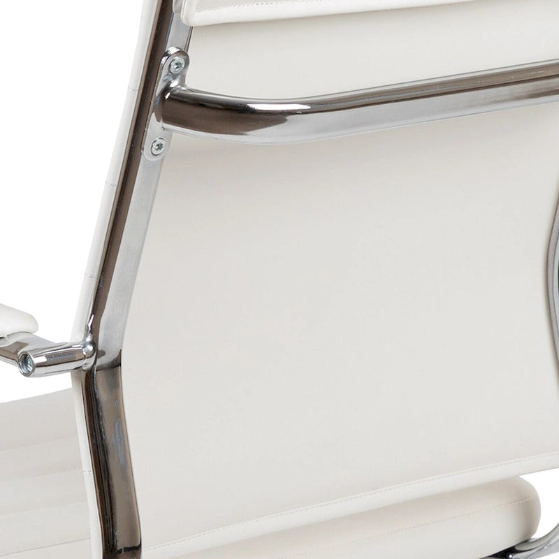 Mid-Back LeatherSoft Contemporary Ribbed Executive Swivel Office Chair