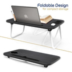 Nestl Adjustable Laptop Bed Tray Table - Portable Lap Desk with Foldable Legs - Space Saving Lapdesk
