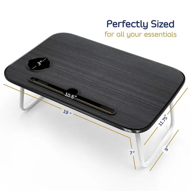 Nestl Adjustable Laptop Bed Tray Table - Portable Lap Desk with Foldable Legs - Space Saving Lapdesk