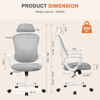 Ergonomic Office Chair, High Back Desk Chair with Headrest, Home Office Swivel Mesh Computer Chair Office Chairs