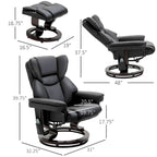 HOMCOM Massage Recliner Chair with Ottoman Footrest