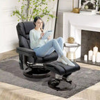 HOMCOM Massage Recliner Chair with Ottoman Footrest