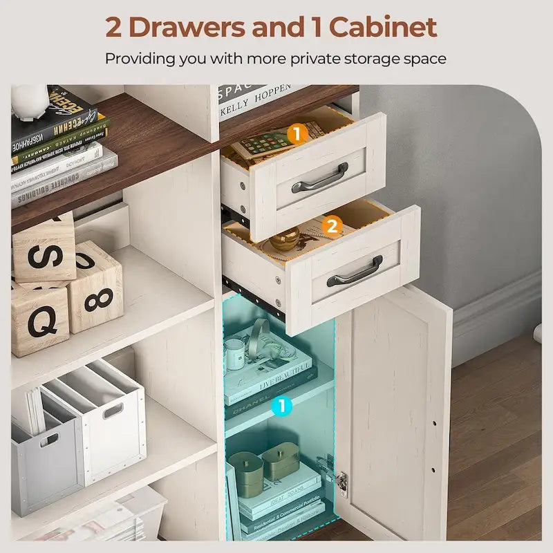 7-Shelf Corner Bookshelf L-Shape Bookcase Large Storage Shelf Display