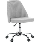 Armless Home Office Desk Chair with Wheels for Small Spaces