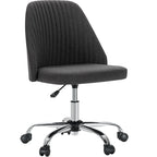 Armless Home Office Desk Chair with Wheels for Small Spaces
