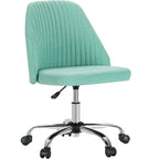 Armless Home Office Desk Chair with Wheels for Small Spaces