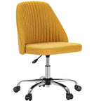 Armless Home Office Desk Chair with Wheels for Small Spaces