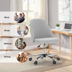 Armless Home Office Desk Chair with Wheels for Small Spaces