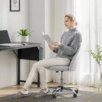 Armless Home Office Desk Chair with Wheels for Small Spaces