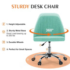 Armless Home Office Desk Chair with Wheels for Small Spaces