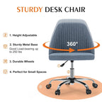 Armless Home Office Desk Chair with Wheels for Small Spaces