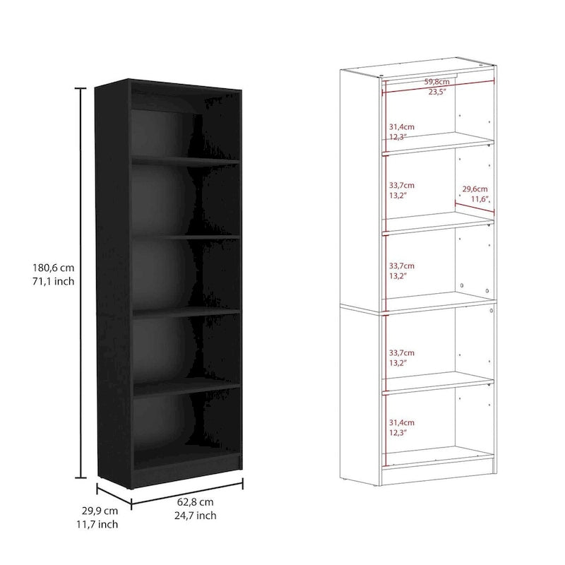 Home 4 Shelves Bookcase with Multi-Tiered Storage