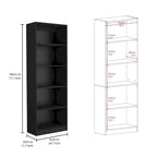 Home 4 Shelves Bookcase with Multi-Tiered Storage