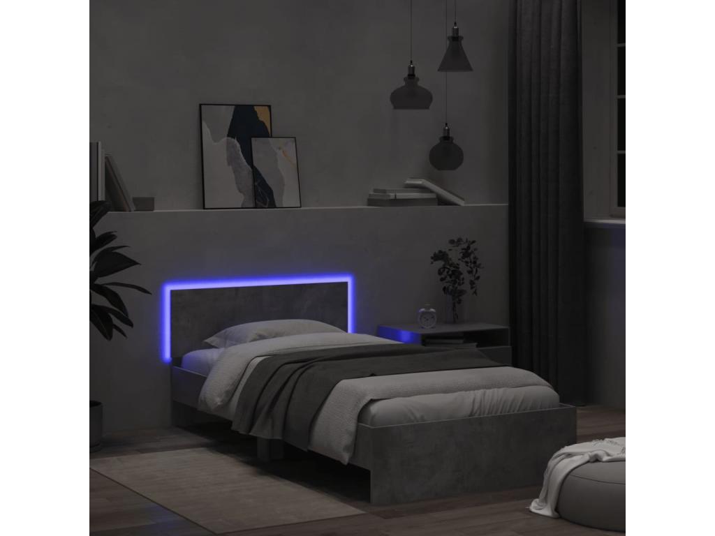 Gray Bed Frame, 100 x 200 cm