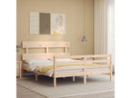 Natural Solid Wood Bed Frame, 160 x 200 cm