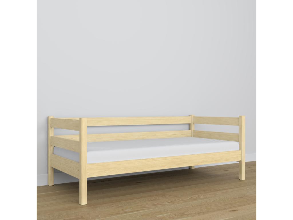 Natural Pine Wood Bed, 100 x 180 cm
