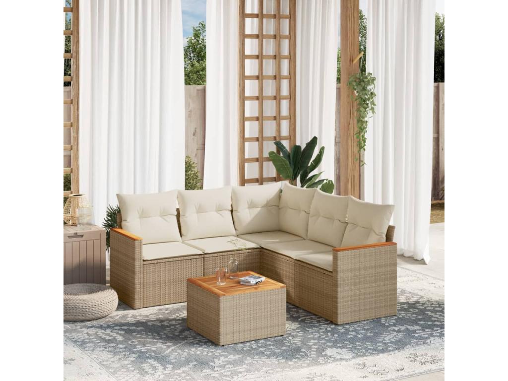 Beige Woven Resin Wicker Outdoor Furniture Set - dlz1766585673110
