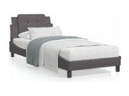 Gray Faux Leather Bed Frame, 80 x 200 cm