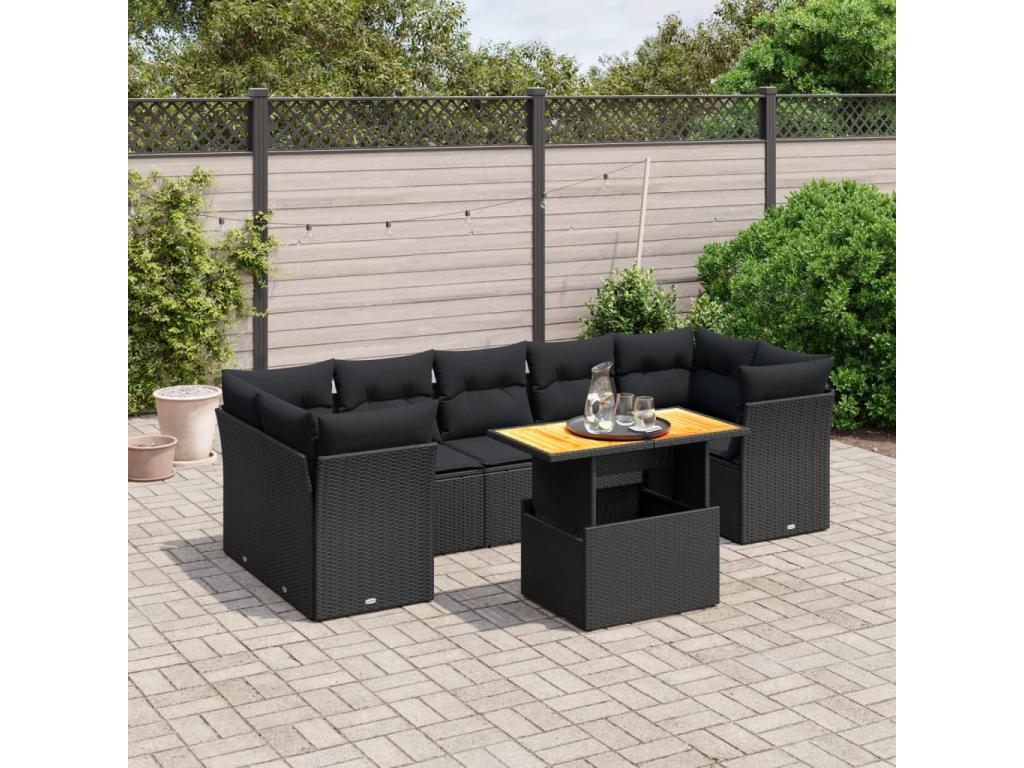 Black Woven Resin Wicker Outdoor Furniture Set - dlz1766585285938