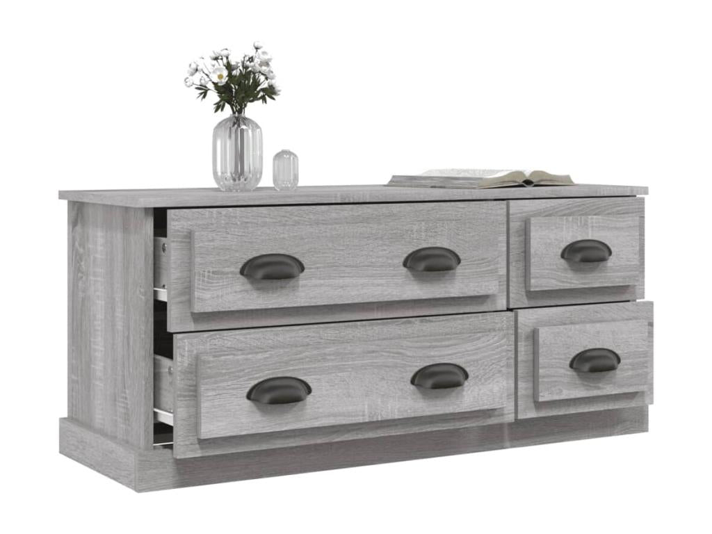 Gray Engineered Wood TV Stand, 100 x 35.5 x 45 cm