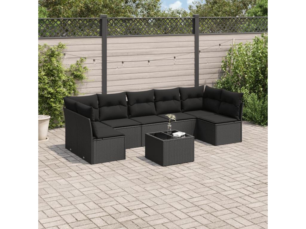 Black Woven Resin Wicker Outdoor Furniture Set - dlz1766585952432