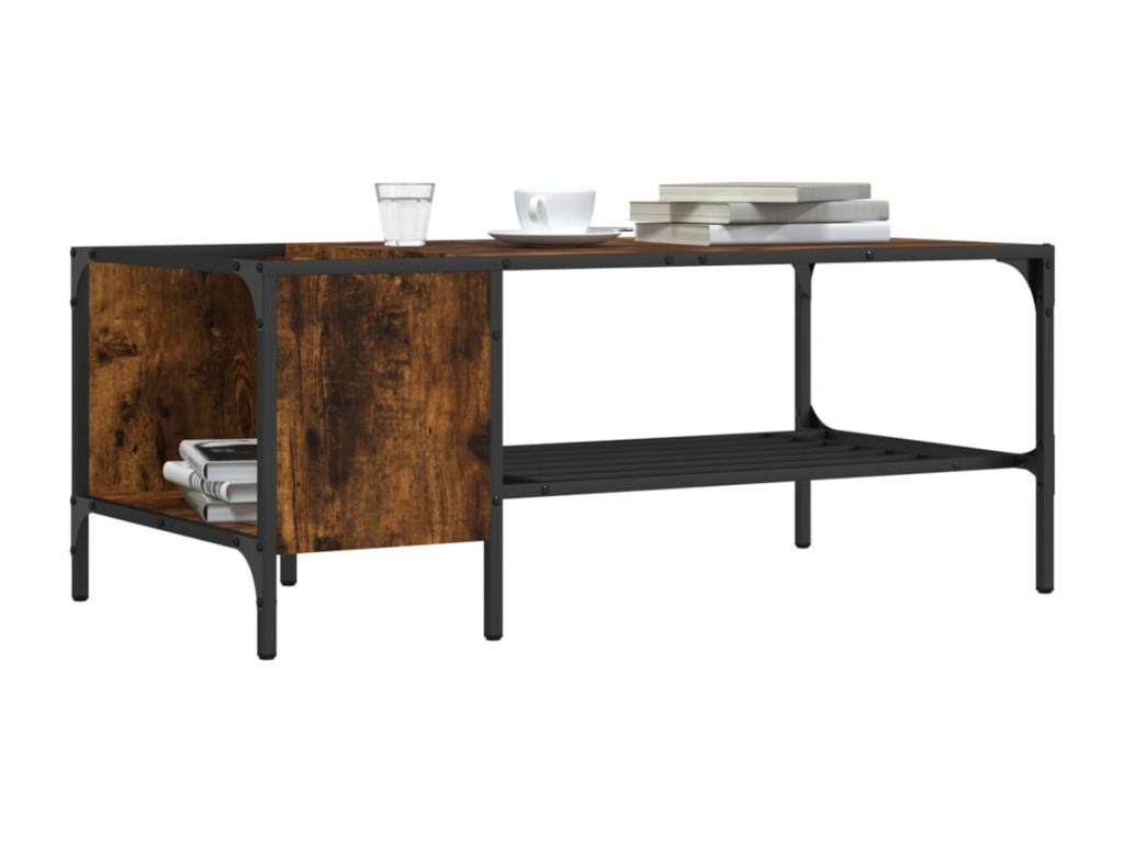 Brown Oak Wood Coffee Table, 100 x 51 x 40 cm