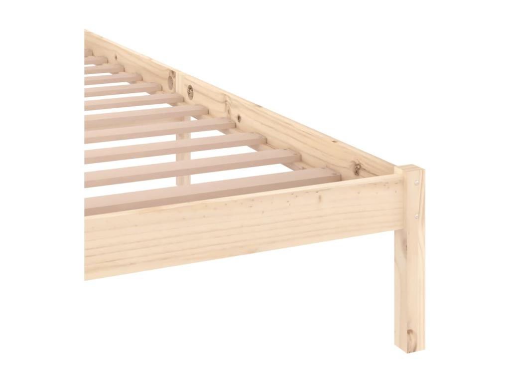 Brown Pine Wood Bed Frame, 160 x 200 cm