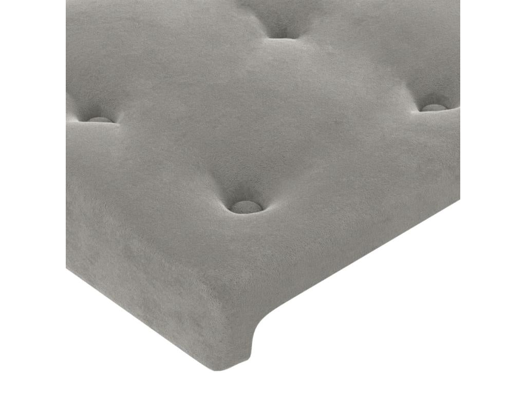 Gray Velvet Bed, 147 x 16 x 78 cm